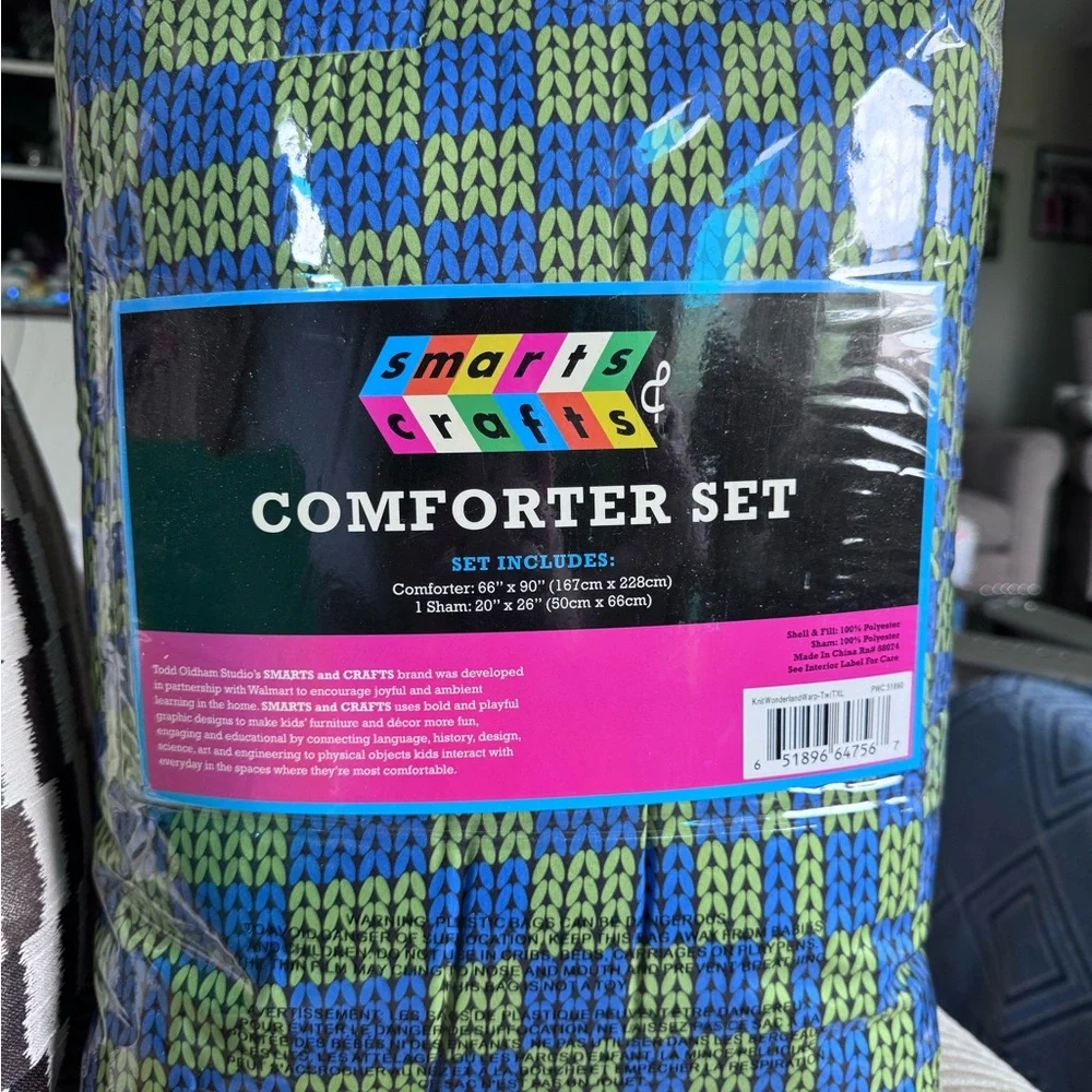 Blue and Green Checkered Bedding Set‎ Twin/Twin XL